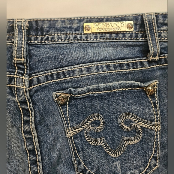 3R Rock For Express Womens Blue Lightly Distressed Skinny Denim Jeans Size 28 - Picture 12 of 12